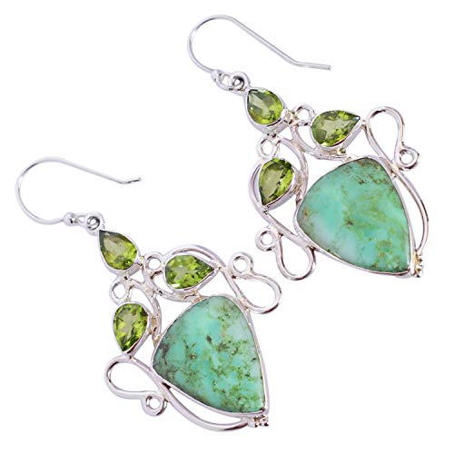 Ravishing Impressions Damen-Ohrringe Sterling-Silber 925 Chrysopras & Peridot, Edelstein, Chrysopras und Peridot von Ravishing Impressions