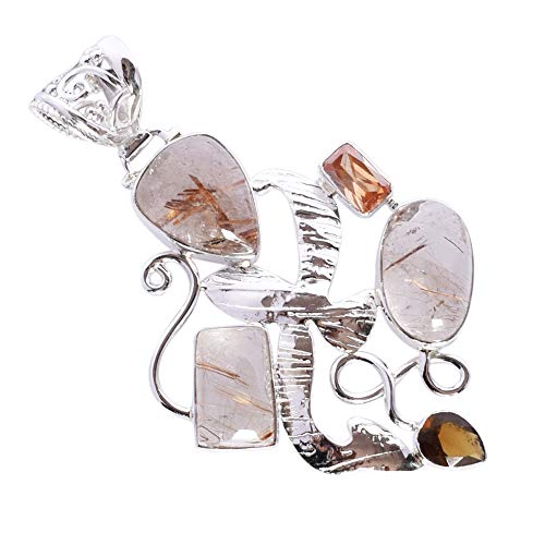 Ravishing Impressions Goldener Rutil, Citrin & Rauchquarz Multi-Stein Anhänger Halskette in 925 Sterling Silber – goldener, gelber & brauner Schmuck Ravishing Impressions Goldener Rutil, Citrin & Rauchquarz Multi-Stein Anhänger Halskette in 925 Sterling Silber – goldener, gelber & brauner Schmuck von Ravishing Impressions