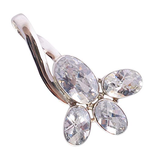 Ravishing Impressions Halskette mit ovalem Kristallquarz-Anhänger (15 x 9 mm, 12 x 8 mm) aus 925er Sterlingsilber – klarer und eleganter Edelsteinschmuck von Ravishing Impressions