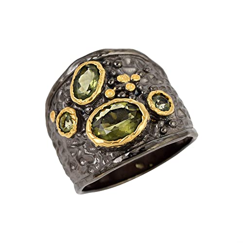 Ravishing Impressions Natürlicher Moldavit-Ring – Echter Edelstein, Thanksgiving-Schmuck: Moldavit-Ringe für Dankbarkeit 68 (21.6) von Ravishing Impressions