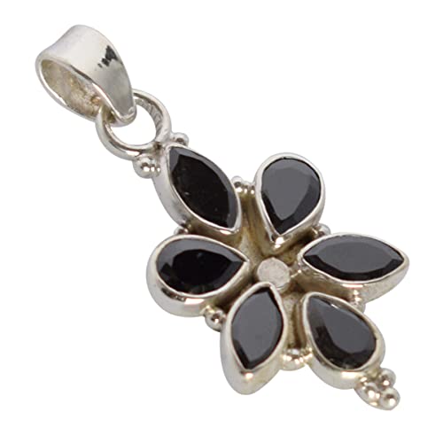 Ravishing Impressions Schwarzer Onyx-Edelstein, 925er Sterlingsilber, Anhänger, erstaunlicher Designer-Schmuck für Damen, Stein:, Onyx von Ravishing Impressions