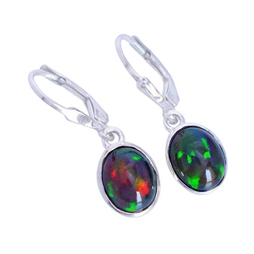 Ravishing Impressions Tropfen-Ohrringe aus 925er-Sterlingsilber mit äthiopischem Opal und Hebelverschluss für Damen, Schmuck, Geschenk für Freundin, Ehefrau, Mutter, Geburtsstein Oktober von Ravishing Impressions