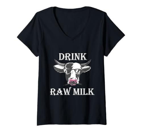 Damen Rohmilch T-Shirt mit V-Ausschnitt Damen Rohmilch T-Shirt mit V-Ausschnitt von Raw Milk Lover