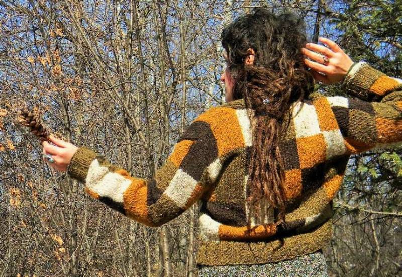 Theintellectual~ Handknit Pullover~ Handgemachte Manzanita Knöpfe - 100%wolle von RawMountainRoots