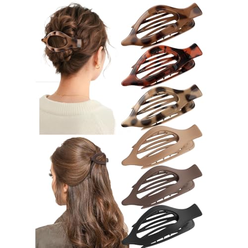 Flache Haarklammern Entenschnabel Haarspangen Damen, Entenschnabel Haarspange Flach, Rutschfeste Hair Clips，Haarclips Damen für Dickes, Dünnes Haar, Französische Haarspange, Haarschmuck von RawWeFactic