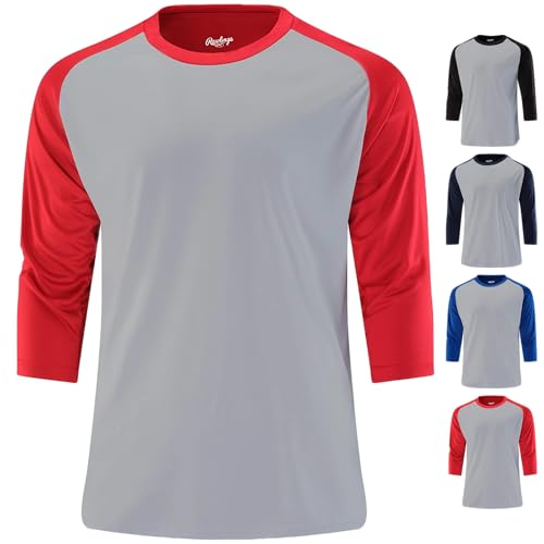 Rawlings Herren Athletic Fit 3/4-Arm Shirt | Baseball-Trainingsbekleidung von Rawlings