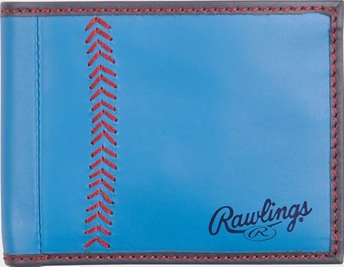 Rawlings "Pop Baseball Stitch Bi-Fold Leather Wallet, Hell, blau, Bi-Fold von Rawlings