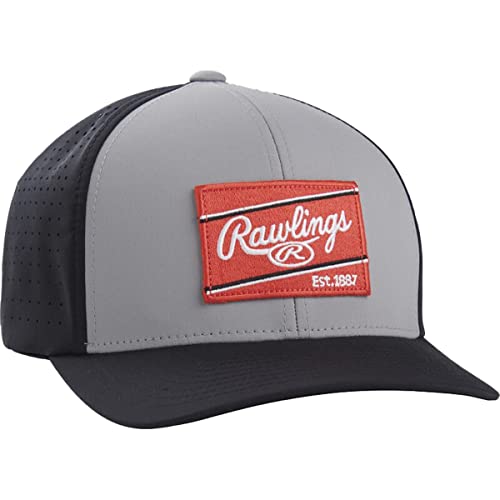 Rawlings Unisex Patch-Mütze Baseballkappe, Graphit/Schwarz, X-Large von Rawlings