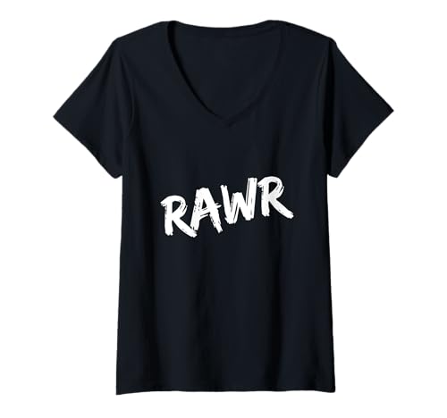 Damen Dynamischer Rawr Text, der Rawr Fearless Self-Expression sagt T-Shirt mit V-Ausschnitt Damen Dynamischer Rawr Text, der Rawr Fearless Self-Expression sagt T-Shirt mit V-Ausschnitt von Rawr Bold Self Expression Attitude Text Design