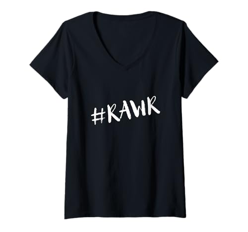 Damen #RAWR Mutiger Selbstausdruck Rawr-Design für furchtlose Attitüde T-Shirt mit V-Ausschnitt Damen #RAWR Mutiger Selbstausdruck Rawr-Design für furchtlose Attitüde T-Shirt mit V-Ausschnitt von Rawr Bold Self Expression Attitude Text Design