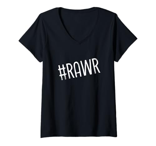 Damen #RAWR Mutiger Selbstausdruck Rawr-Design für furchtlose Attitüde T-Shirt mit V-Ausschnitt Damen #RAWR Mutiger Selbstausdruck Rawr-Design für furchtlose Attitüde T-Shirt mit V-Ausschnitt von Rawr Bold Self Expression Attitude Text Design