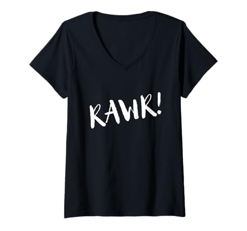 Damen Rawr! Fearless Selbstausdruck Rawr Text Spruch Lustig T-Shirt mit V-Ausschnitt Damen Rawr! Fearless Selbstausdruck Rawr Text Spruch Lustig T-Shirt mit V-Ausschnitt von Rawr Bold Self Expression Attitude Text Design