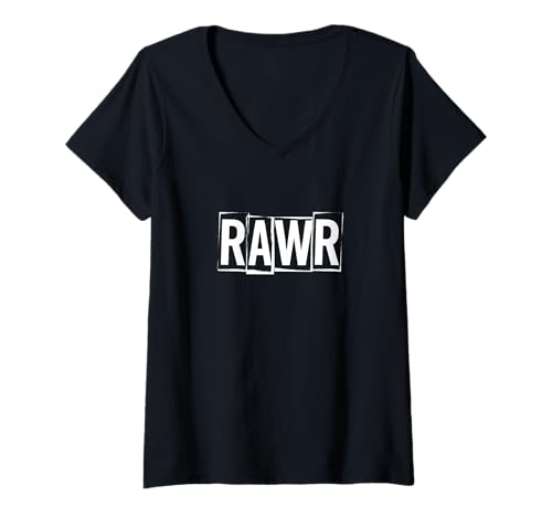 Damen Schlichtes Rawr-Design für furchtlose Selbstdarstellung für Herren und Damen T-Shirt mit V-Ausschnitt Damen Schlichtes Rawr-Design für furchtlose Selbstdarstellung für Herren und Damen T-Shirt mit V-Ausschnitt von Rawr Bold Self Expression Attitude Text Design