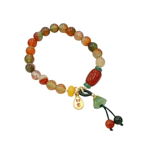 Bunte Perlenarmbänder, Bunte Armbänder für Damen | Mehrfarbiger Ethno-Stil -Schoten-Armband | Exquisites buntes Edelsteinarmband für von Raxove