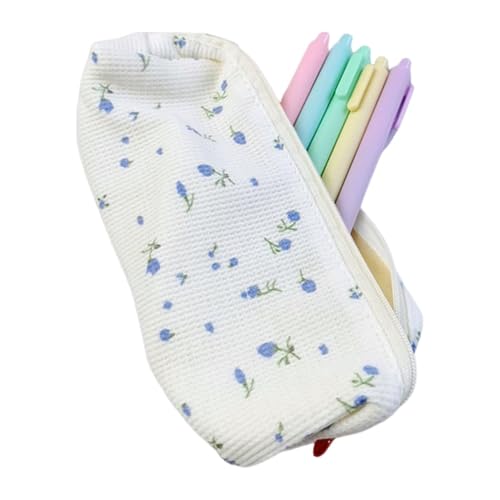 Geblümtes Federmäppchen – Aufbewahrungs-Organizer, Süßes Federmäppchen | Geblümtes Federmäppchen Mit Reißverschluss, Kleines Make-up-Organizer-Taschen-Federmäppchen, Stiftetasche, Schreibwaren-Organiz von Raxove