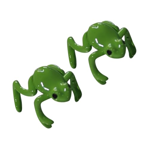 Grüner Froschring | Schmuck mit seltsamen Fröschen | Ringe und Ohrringe mit Baumfrosch-Design | verstellbarer grüner Harz-Froschring | Zarter handgefertigter Schmuck für Kinder, E, Siehe Beschreibung von Raxove