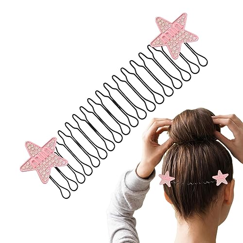 Haarkamm für Mädchen | Unsichtbare Stern-Haarspange mit Strass-Sternen, Haarklammer mit Strass und Stern, ausziehbar für Artefakt von Raxove