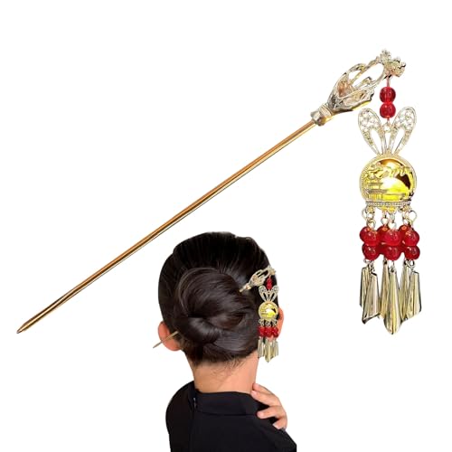 Haarspangen für Frauen, glitzernde Haarspangen für Damen, antike Haarspangen mit Schmuck, Hanfu Fascinator für Damen mit funkelnder Laternenquaste Raxove von Raxove