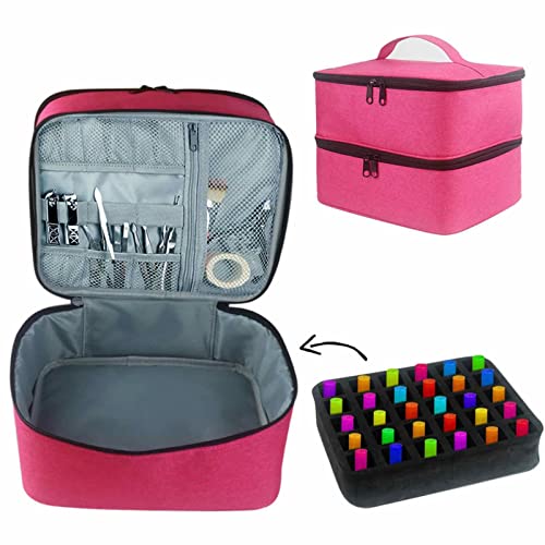 Nagellack-Organizer für Damen, Make-up-Tasche mit großer Kapazität mit Fächern, Reise-Make-up-Organizer, Nagellack-Etui für Nägel, Maniküre-Pinsel-Tasche von Raxove