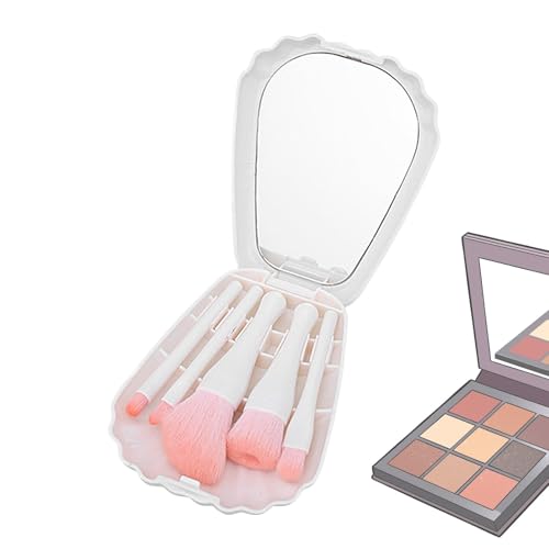 Raxove Kosmetikpinsel-Set, Taschenspiegel, Kosmetikpinsel-Set, 6 x Foundation-Pinsel, Make-up-Pinsel-Set mit Spiegeln für Lidschatten, Puder von Raxove