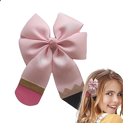 Schule für Mädchen | Alligator Bleistift Haarschleifen Clip - Haarspangen Schulschleifen, für Haare Geschenke Dekorationen für Mädchen von Raxove