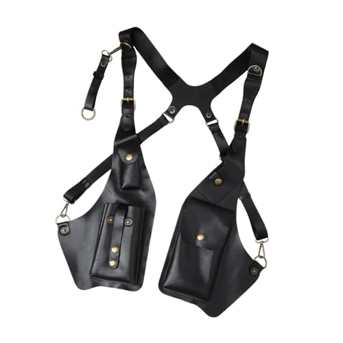 Vintage Achseltasche mit Achselgurt | Diebstahlschutztasche mit Achselgurt | Westentasche mit mehreren Taschen und verstellbarer Passform | modische Unisex-Tasche für Des von Raxove