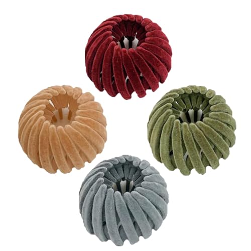 Vogelnest-Haarnadel – 4X Vogelnest-Platten-Haarnadel | Einziehbarer Duttmacher, 4 Stück Vogelnest-Haarspangen, Stilvolle Rutschfeste Pferdeschwanzhalter Für Frauen Und Mädchen, Pferdeschwanzhalter-Cli von Raxove