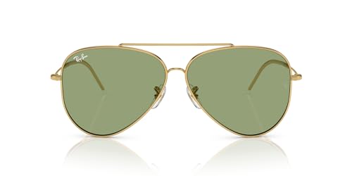 RAY-BAN Reverse Unisex-Sonnenbrille mit UV-geschützten grünen Gläsern, Gold, 59 mm, 0RBR0101S001/8259 RAY-BAN Reverse Unisex-Sonnenbrille mit UV-geschützten grünen Gläsern, Gold, 59 mm, 0RBR0101S001/8259 von Ray-Ban