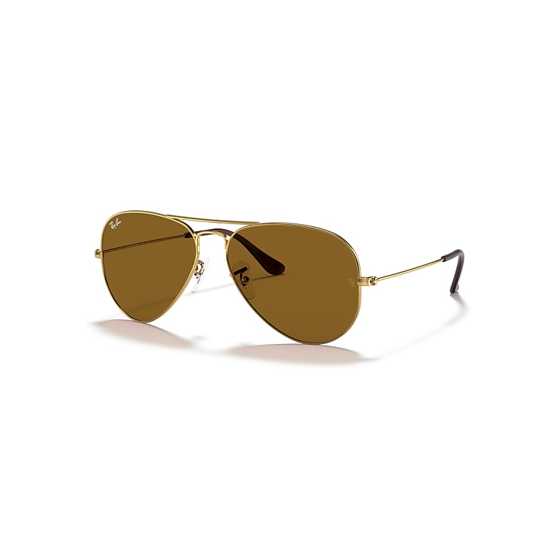 Ray-Ban Aviator Classic Sonnenbrillen Gold Fassung Braun Glas 62-14 von Ray-Ban