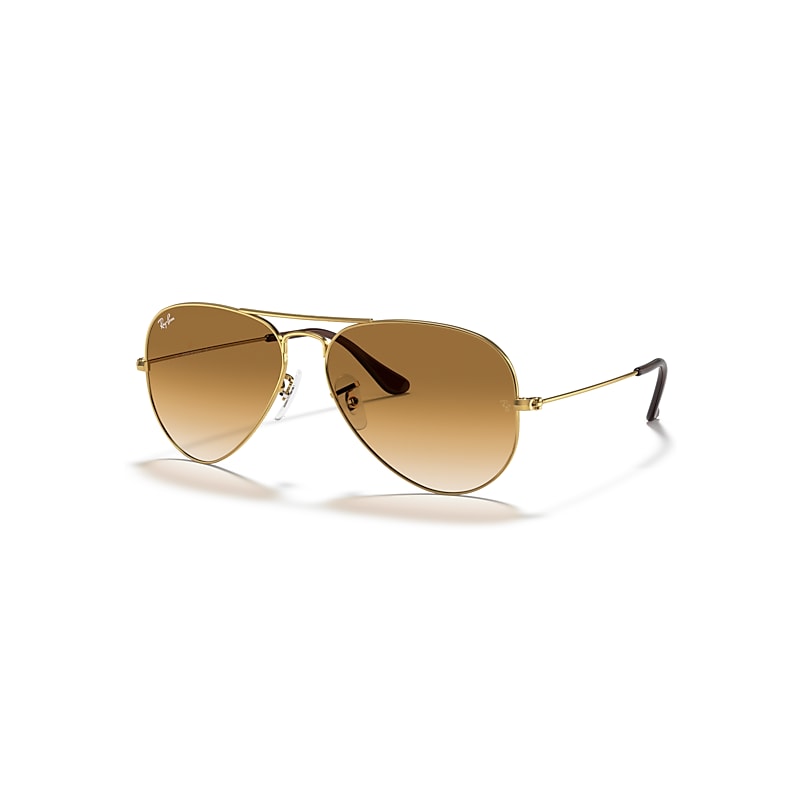 Ray-Ban Aviator Gradient Sonnenbrillen Gold Fassung Braun Glas 55-14 von Ray-Ban