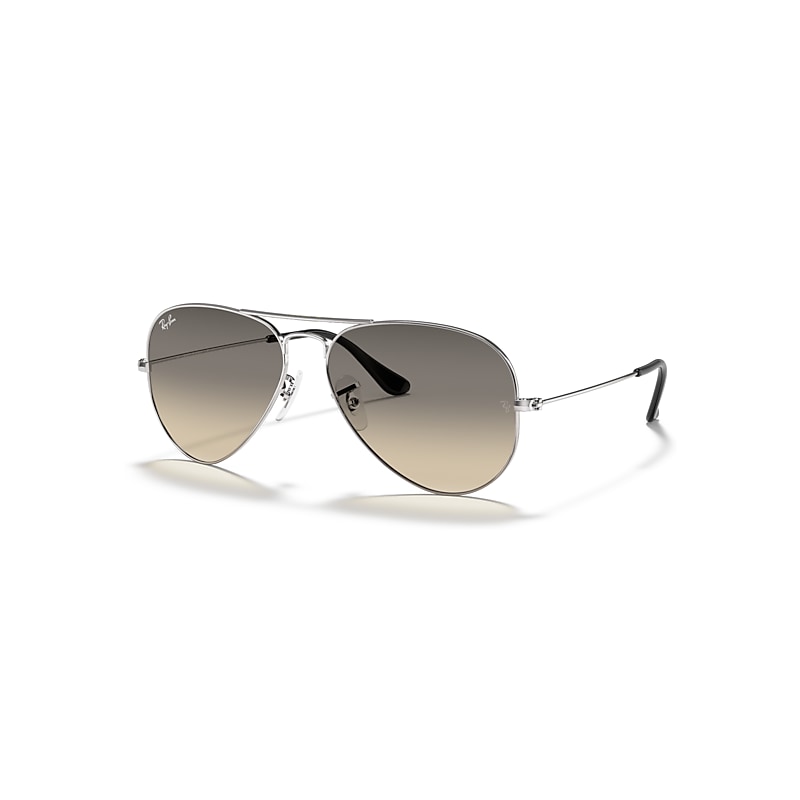 Ray-Ban Aviator Gradient Sonnenbrillen Silber Fassung Grau Glas 58-14 von Ray-Ban