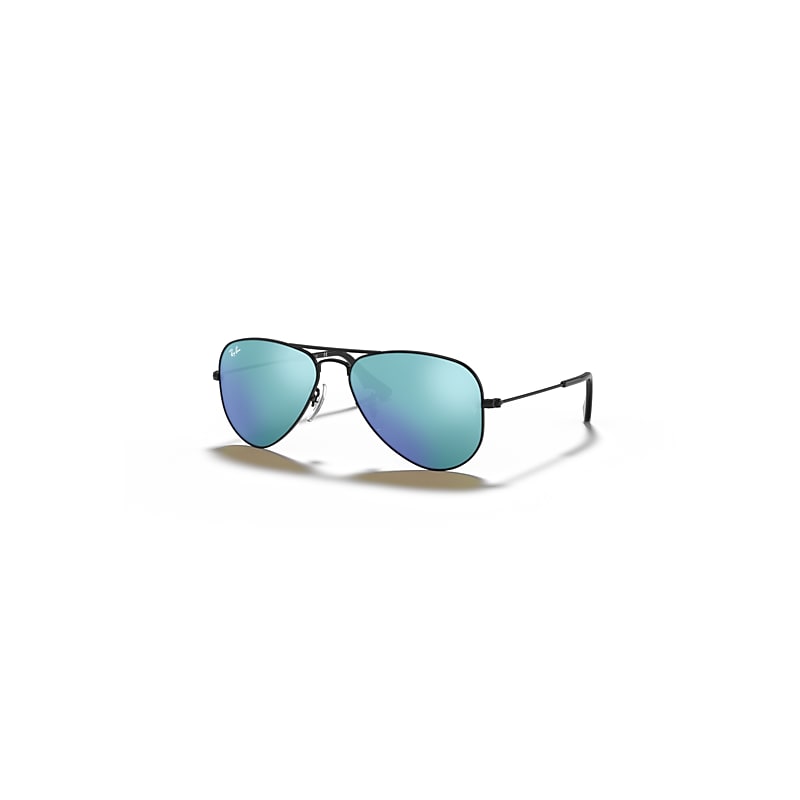 Ray-Ban Aviator Kids Sonnenbrillen Schwarz Fassung Blau Glas 50-13 von Ray-Ban