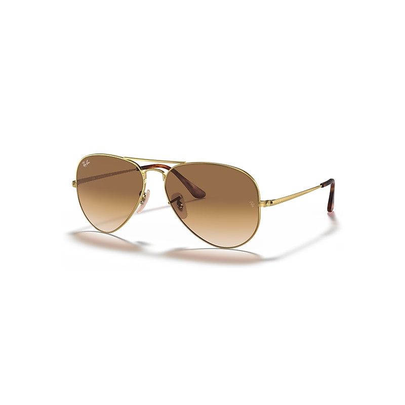 Ray-Ban Aviator Metal II Sonnenbrillen Gold Fassung Braun Glas 58-14 von Ray-Ban