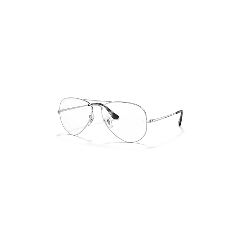 Ray-Ban Aviator Optics  Silber Fassung Klar Glas 55-14 von Ray-Ban