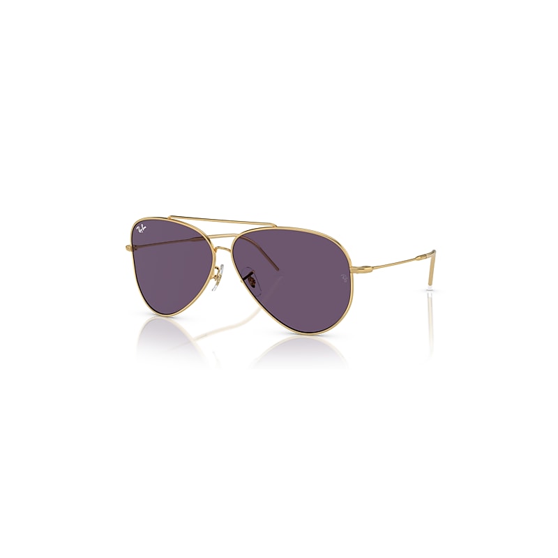 Ray-Ban Aviator Reverse Sonnenbrillen Gold Fassung Violett Glas 59-11 von Ray-Ban