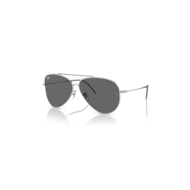 Ray-Ban Aviator Reverse Sonnenbrillen Silber Fassung Grau Glas 59-11 von Ray-Ban