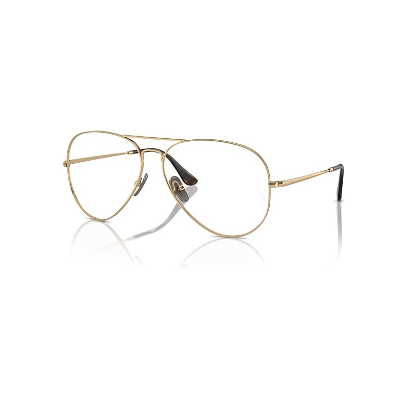 Ray-Ban Aviator Titanium Optics  Hellbraun Fassung Klar Glas Polarisiert 58-14 von Ray-Ban