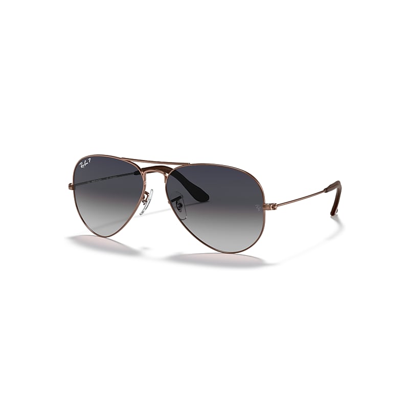 Ray-Ban Aviator @collection Sonnenbrillen Bronze-kupfer Fassung Blau Glas Polarisiert 58-14 von Ray-Ban