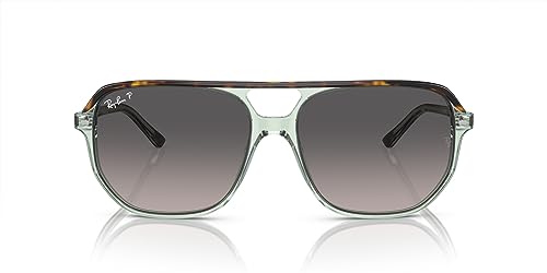 Ray-Ban Bill One Rb2205 quadratische Sonnenbrille, Havana On Transparent Green/Grey Gradient Polarized, 60 mm von Ray-Ban