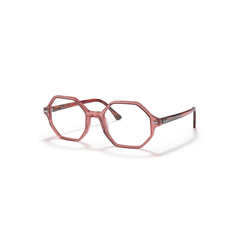 Ray-Ban Britt Optics  Havana Rosa Gestreift Fassung Klar Glas Polarisiert 52-20 von Ray-Ban