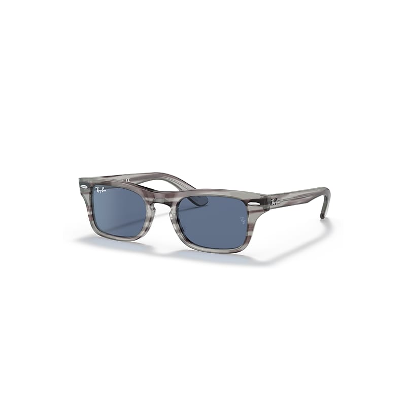 Ray-Ban Burbank Kids Sonnenbrillen Grau Transparent Fassung Blau Glas 43-19 von Ray-Ban