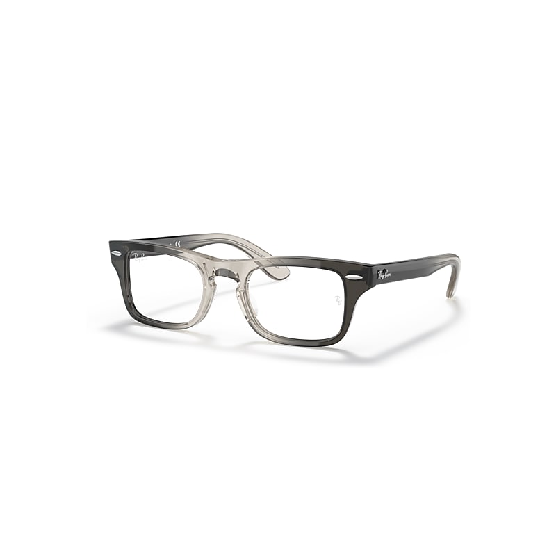 Ray-Ban Burbank Optics Kids  Grau Transparent Fassung Klar Glas Polarisiert 41-19 von Ray-Ban