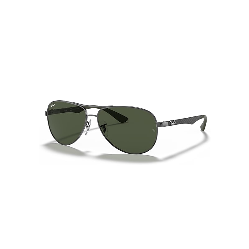 Ray-Ban Carbon Fibre Sonnenbrillen Grau Fassung Grün Glas Polarisiert 61-13 von Ray-Ban