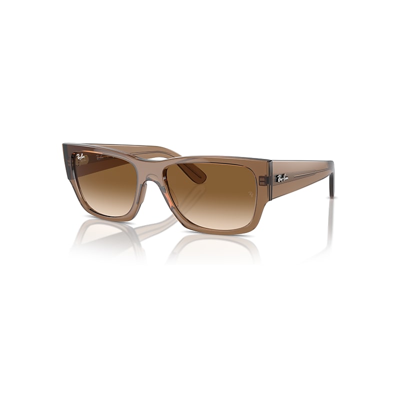 Ray-Ban Carlos Sonnenbrillen Hellbraun Transparent Fassung Braun Glas 56-18 von Ray-Ban