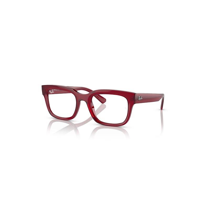 Ray-Ban Chad Optics Bio-based  Rot Transparent Fassung Klar Glas Polarisiert 54-22 von Ray-Ban