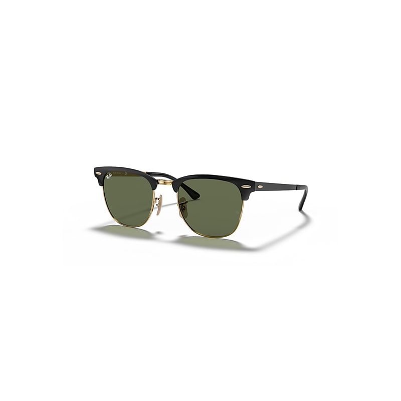 Ray-Ban Clubmaster Metal Sonnenbrillen Schwarz Auf Gold Fassung Grün Glas 51-21 von Ray-Ban