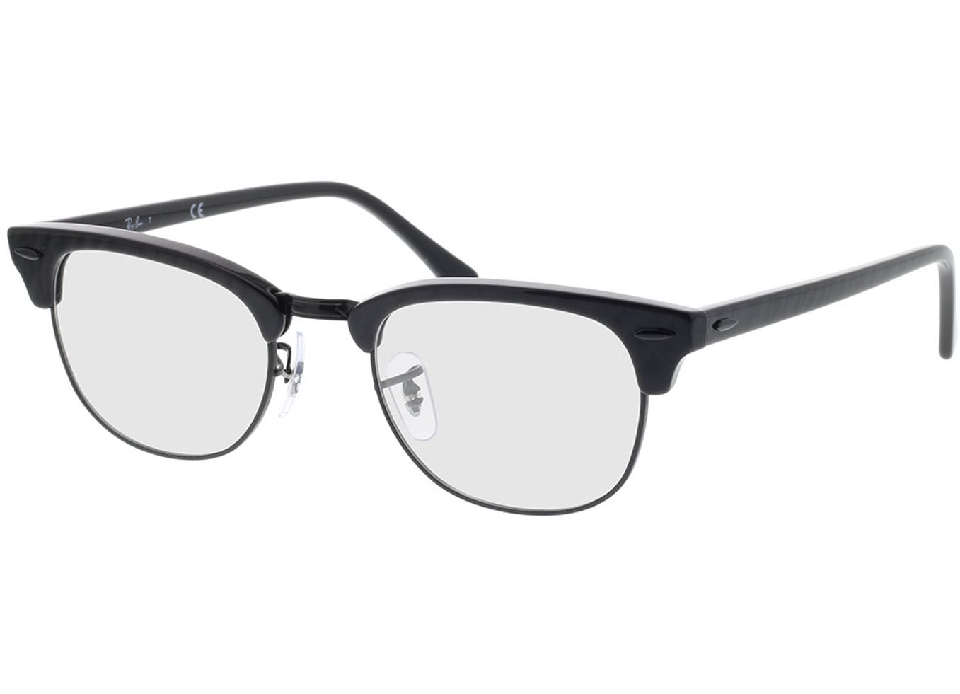 Ray-Ban Clubmaster RX5154 8049 51-21 Brillengestell inkl. Gläser, Damen/Herren, Vollrand, browline von Ray-Ban