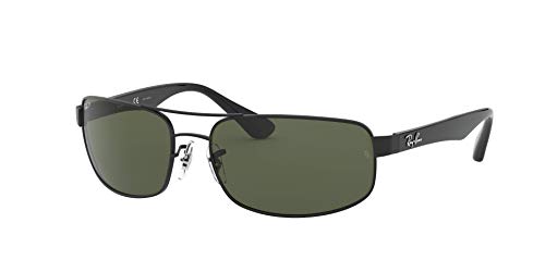 Ray-Ban Damen Rb3445 Sonnenbrille, Schwarz (Gestell: Schwarz, Gläser: Verspiegelt Grünverlauf 002/58), X-Large (Herstellergröße: 64) EU von Ray-Ban