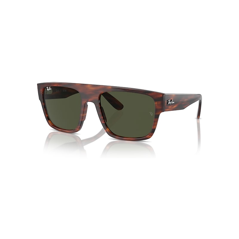 Ray-Ban Drifter Sonnenbrillen Havana Gestreift Fassung Grün Glas 57-20 von Ray-Ban