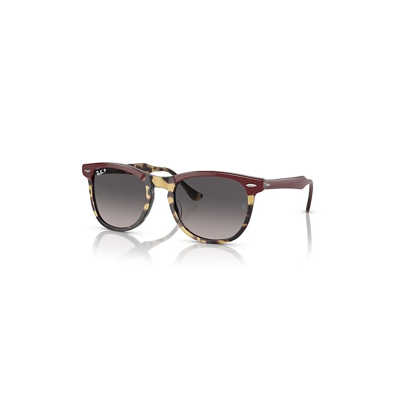 Ray-Ban Eagle Eye Sonnenbrillen Bordeaux Auf Gelb Havana Fassung Grau Glas Polarisiert 56-21 von Ray-Ban